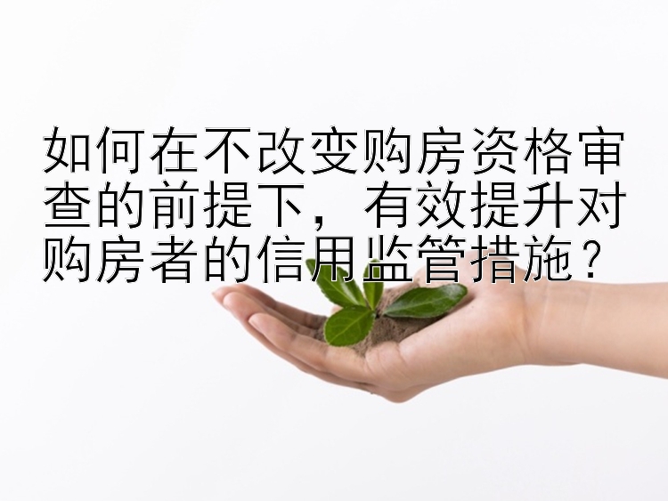 如何在不改变购房资格审查的前提下，有效提升对购房者的信用监管措施？