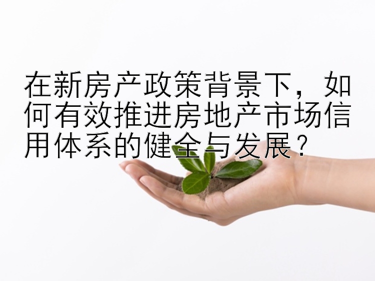 在新房产政策背景下，如何有效推进房地产市场信用体系的健全与发展？